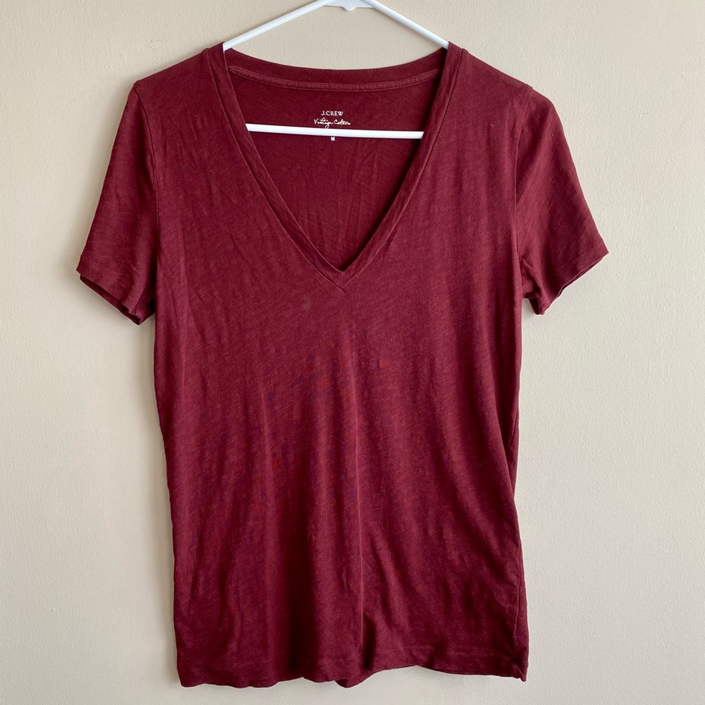 J. Crew Vintage Cotton V-Neck Short Sleeve T-Shirt